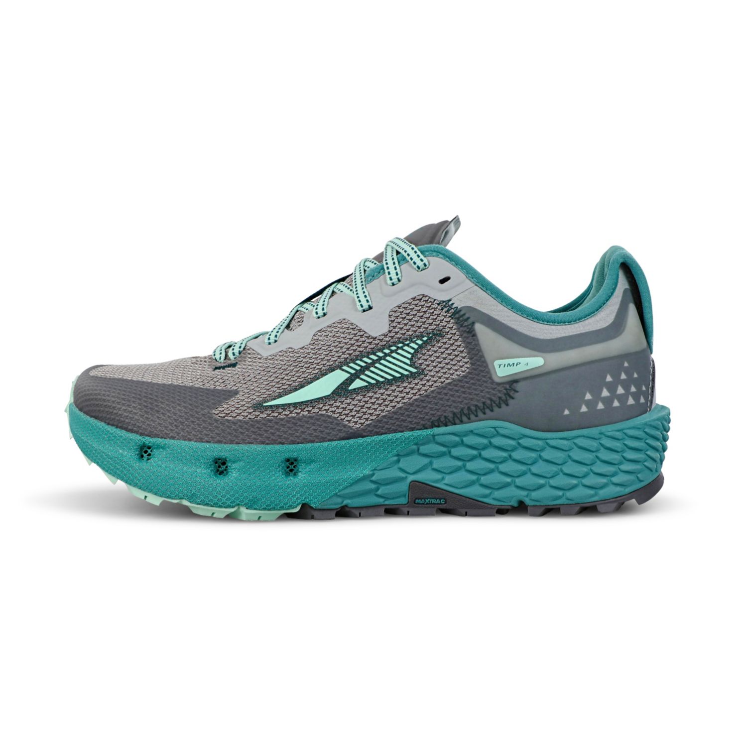 Grey / Turquoise Women's Altra Timp 4 Trail Running Shoes | UAE-41395789